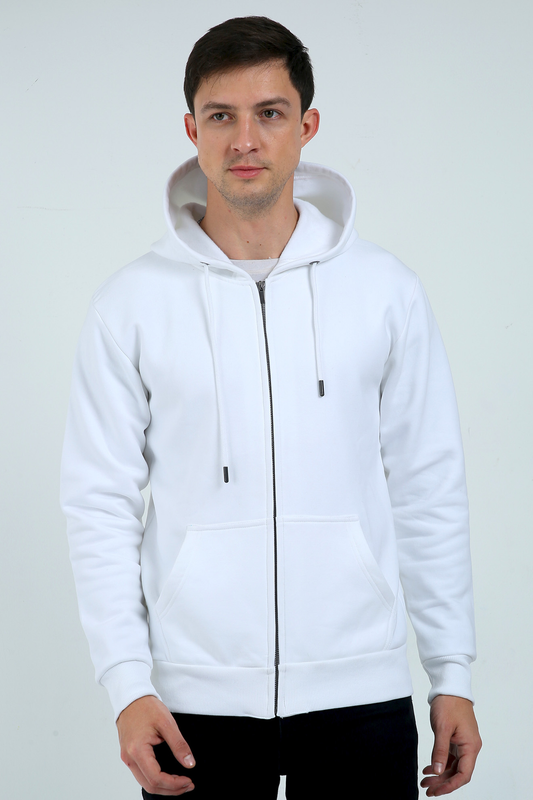 Premium Zip Hoodie – Unisex Heavyweight (Black & White)