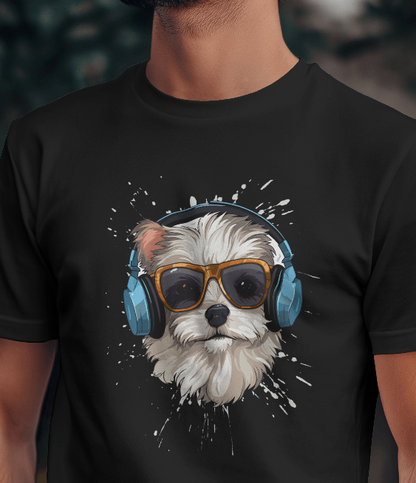 Cool Dog Headphone Tee - Customized Shirt