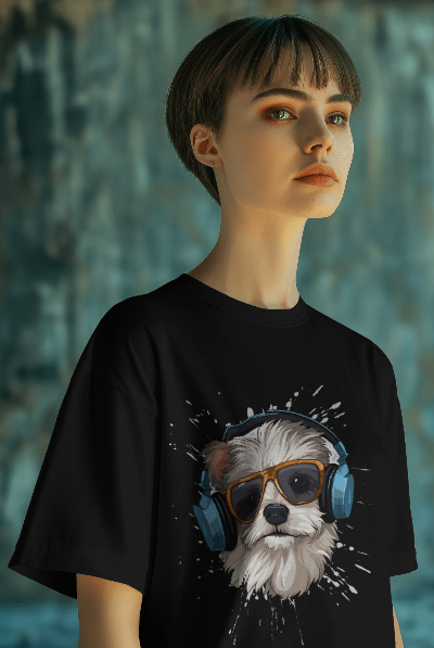 Cool Dog Headphone Tee - Customized Shirt