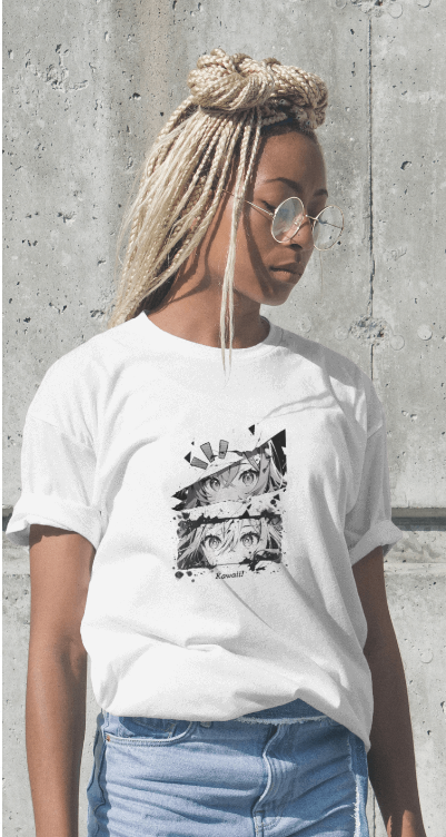 Anime Girl Classic Crew T-Shirt – White Edition