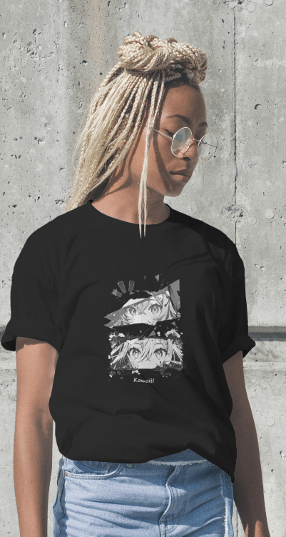 Anime Girl Classic Crew T-Shirt – Black Edition