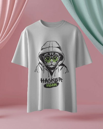 Hacker Cat Hoodie Tee - Geeky & Cool